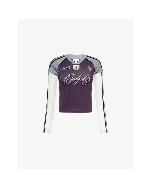 Jaded London Purple Triple Layered Football Jersey Top