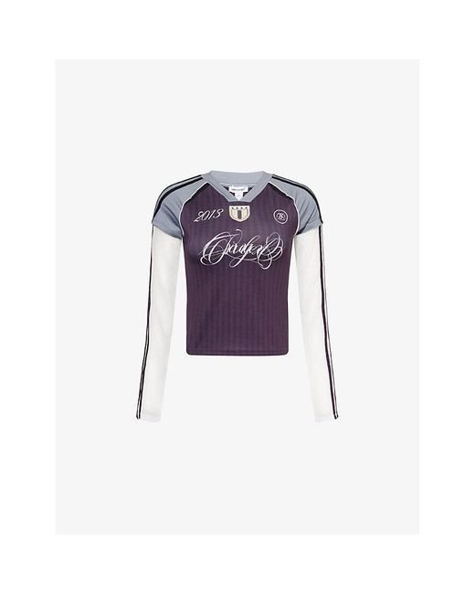Jaded London Purple Triple Layered Football Jersey Top