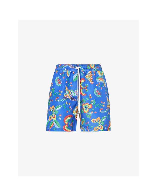 Polo Ralph Lauren Blue Traveller Logo-embroidered Recycled-polyester Swim Shorts Xx for men