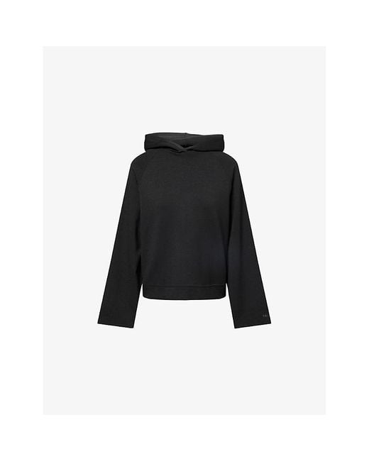 WE Are Tala Black Softsmart Flared-Sleeve Woven Hoody