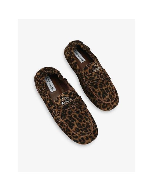 Steve Madden Brown Newbury Leopard Suede Loafers