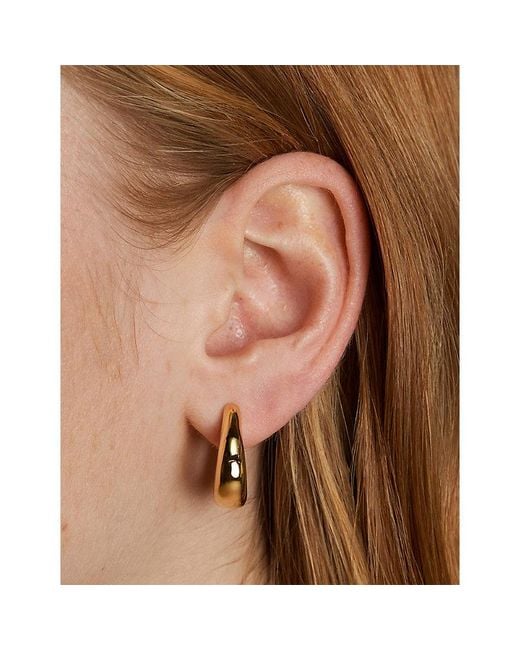 Astrid & Miyu Metallic Horseshoe Medium 18Ct-Plated Brass Hoop Earrings