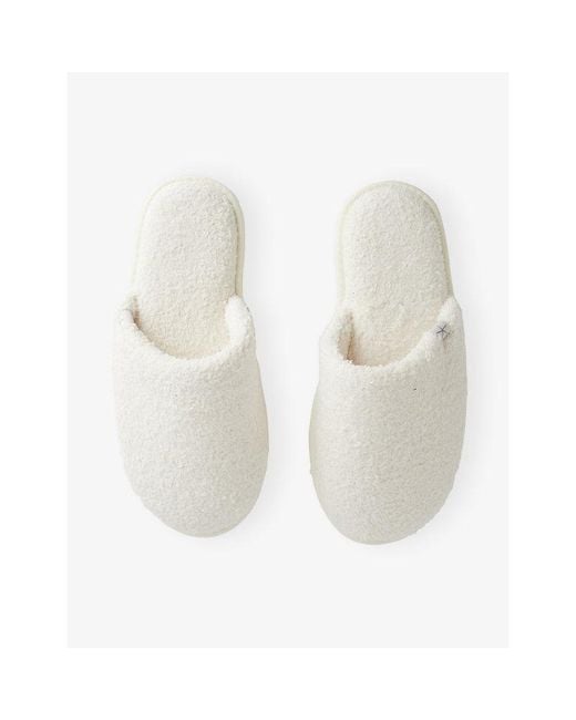 Barefoot Dreams White Cozychic Woven Slippers