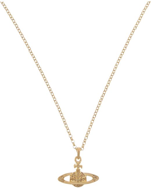 Vivienne Westwood Black Mini Bas Relief Diamante Orb Necklace