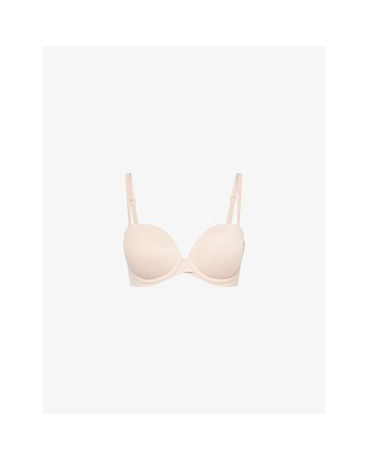 Calvin Klein White Perfectly Fit Push-Up Strapless Stretch-Woven Bra