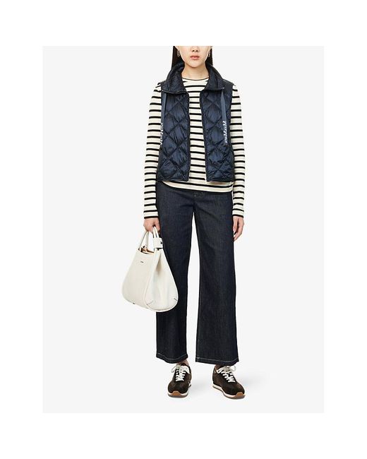 Max Mara Cube Blue Tregic Funnel-Neck Padded Shell Gilet