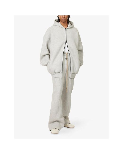 Fear Of God White D2 Oversized Cotton-Blend Hoody for men