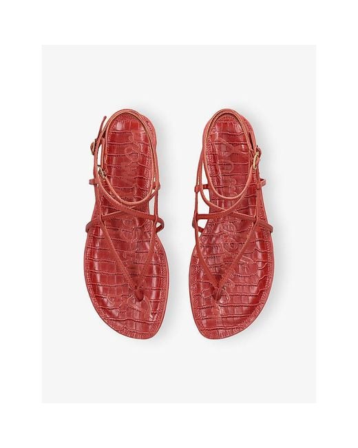 Sam Edelman Red Clarra Leather Sandals