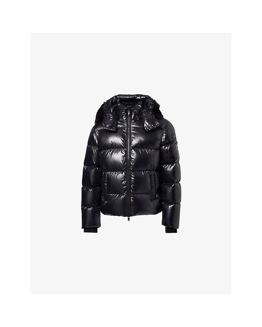 Moose Knuckles Black Kings Hooded Shell-Down Jacket for men