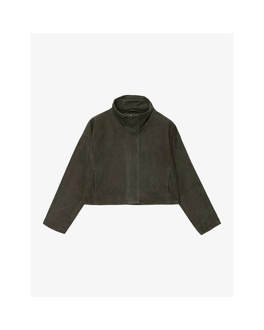 AllSaints Green Ryder Suede Jacket