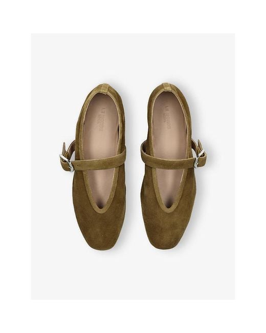 Le Monde Beryl Green Stella Single-Strap Suede Pumps