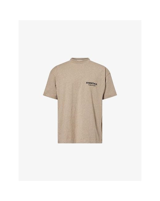Fear Of God Natural Logo-Embroidered Cotton-Jersey T-Shirt for men