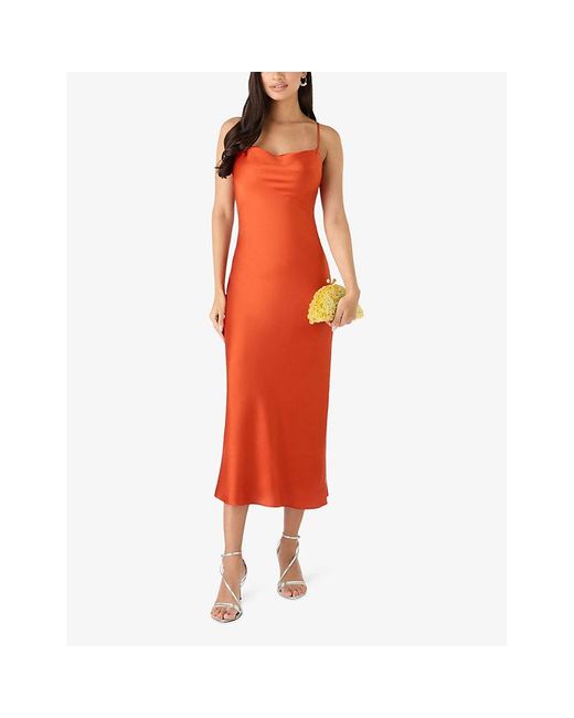 OMNES Red Riviera Recycled-polyester Midi Dress