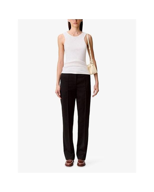 Claudie Pierlot White Round-Neck Cotton Vest