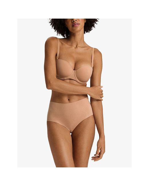 Hanro White Invisible High-Rise Stretch-Cotton Briefs