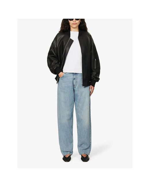 Meotine Bianca Relaxedfit Leather Jacket in Black Lyst