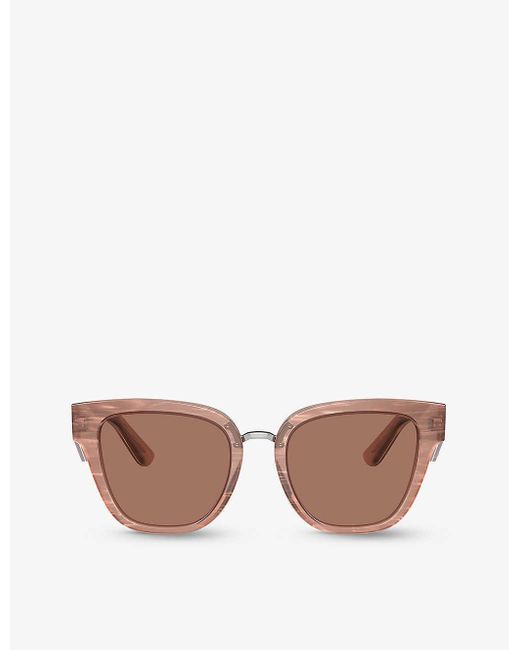 Dolce & Gabbana Pink Dg4437 Butterfly-frame Acetate Sunglasses