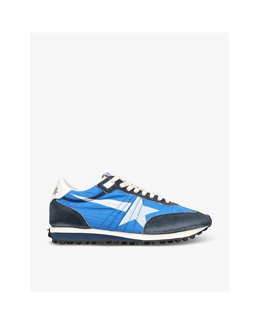 Golden Goose Deluxe Brand Blue Marathon Runner Suede And Mesh Low-Top Trainers for men