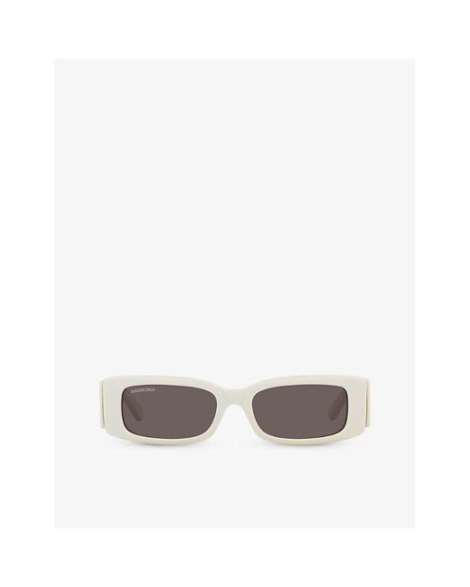 Balenciaga Gray Bb0260s Rectangle-frame Acetate Sunglasses