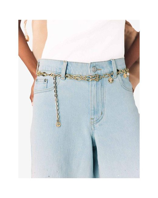 Maje Metallic Charm-Embellished Metal Chain Belt