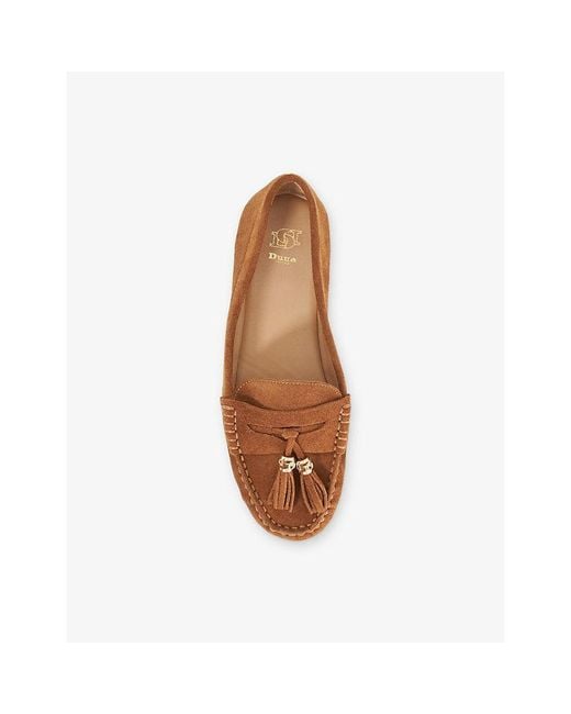 Dune Brown Geen Suede Loafers