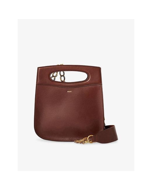 Soeur Brown Cheri Leather Tote Bag
