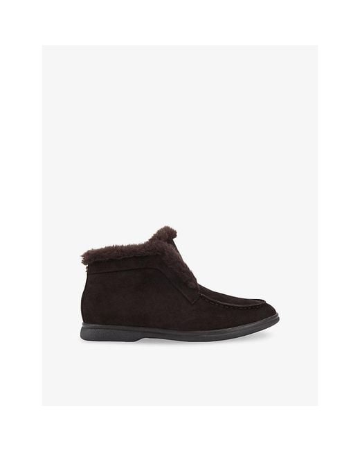 Carvela Kurt Geiger Brown Fia Lined Flat Suede Ankle Boots