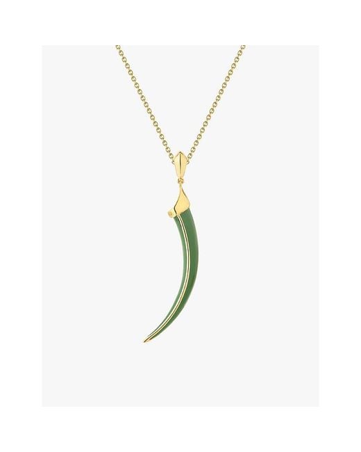 Shaun Leane Metallic Sabre Solis 18Ct-Plated Vermeil Sterling- And Enamel Pendant Necklace