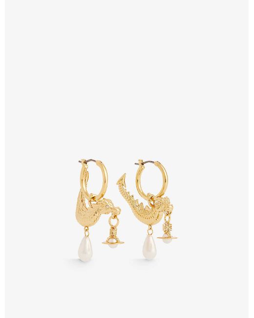 Vivienne Westwood Metallic Dragon Brass Earrings