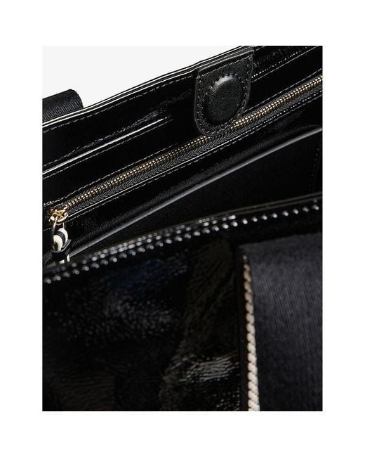 Ted Baker Black Branded-trim Faux-leather Tote Bag