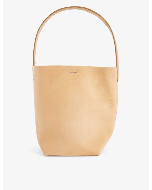 The Row White Small Park Leather Tote Bag