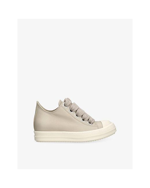 Rick Owens Natural Jumbo Lace Low Leather Trainers