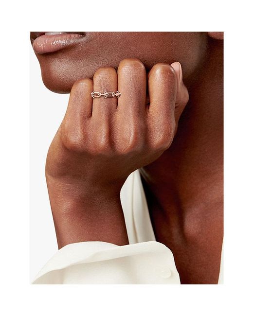 Tiffany & Co Metallic Tiffany Hardwear Micro Link 18Ct Rose- Ring