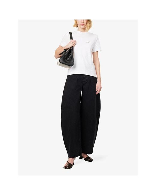 Jacquemus White Le T-Shirt Grosgrain-Logo Cotton-Jersey T-Shirt