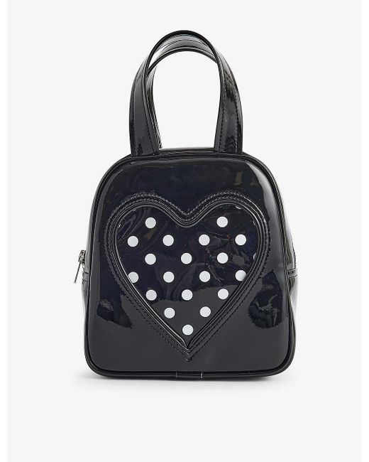 Comme des Garçons Blue Heart-embellished Shell Top-handle Bag