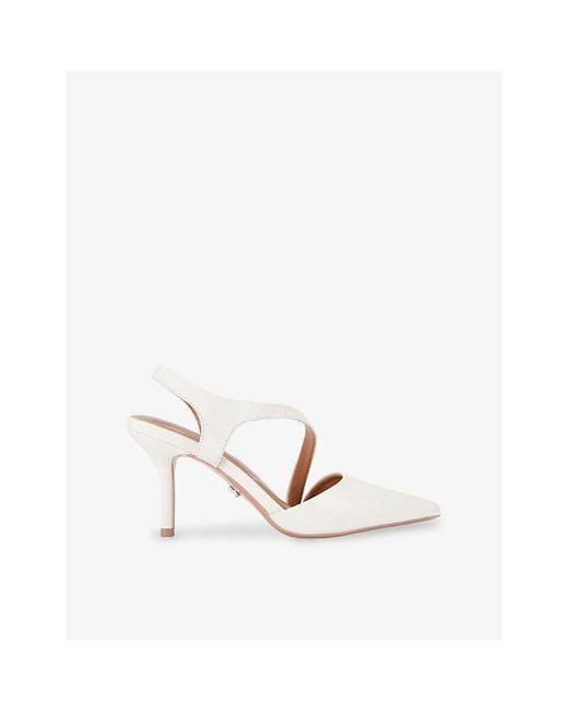 Carvela Kurt Geiger White Symmetry Faux-Leather Heeled Courts