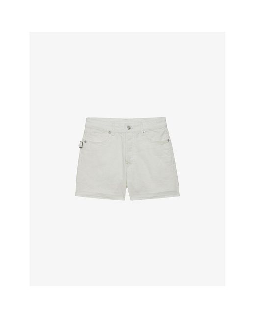 Zadig & Voltaire White Sissi Regular-fit High-rise Stretch-denim Shorts