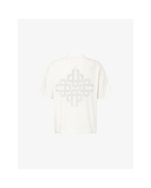 The Couture Club White Emblem Slub Cotton-Jersey T-Shirt for men