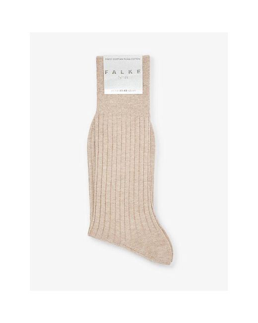 Falke Natural No. 13 Logo-print Cotton-blend Knitted Socks for men