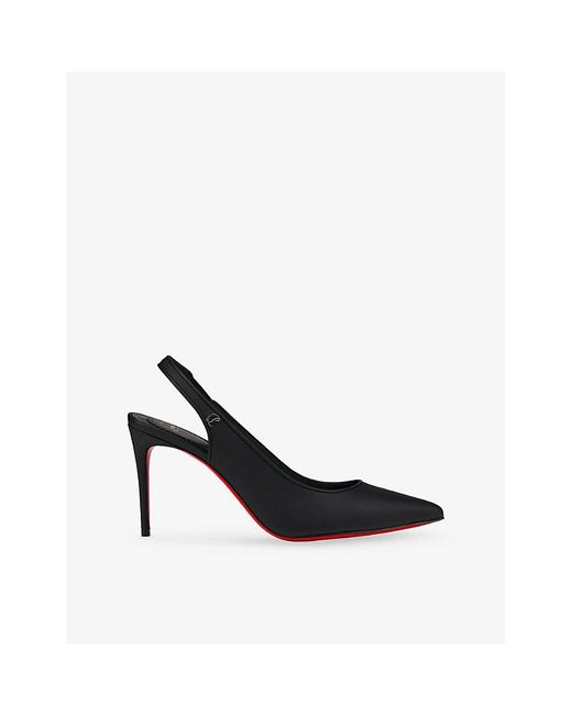 Christian Louboutin Black Sporty Kate Sling 85 Leather Heeled Courts