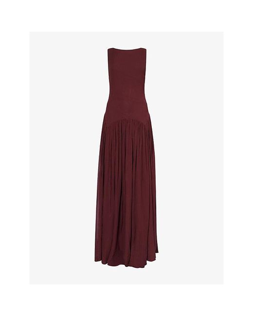 Reformation Purple Camella Sleeveless Woven Maxi Dress