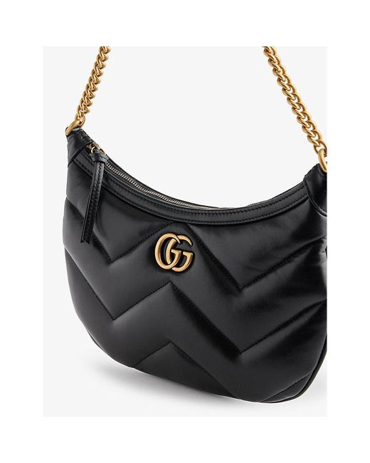 Gucci Black Marmont Quilted-leather Shoulder Bag