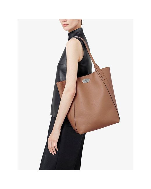 Mulberry Natural North South Bayswater Leather Tote Bag