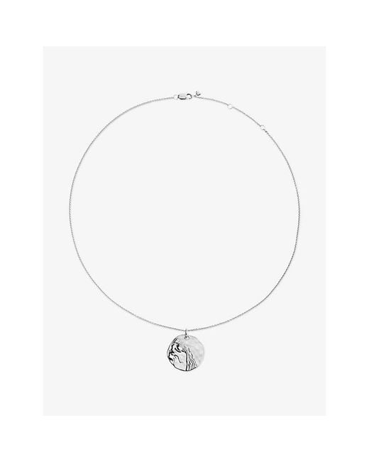 Monica Vinader White Aquarius Zodiac Sterling- Pendant Necklace