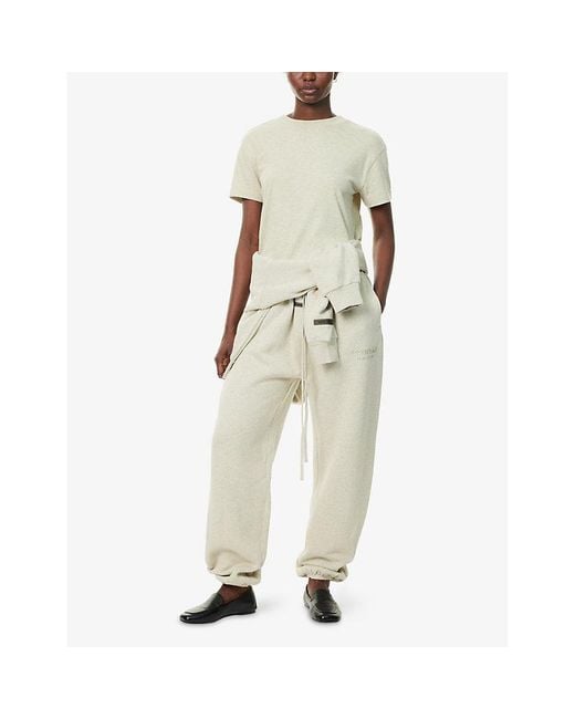 Fear Of God Natural Embossed-Branding Round-Neck Cotton-Blend T-Shirt