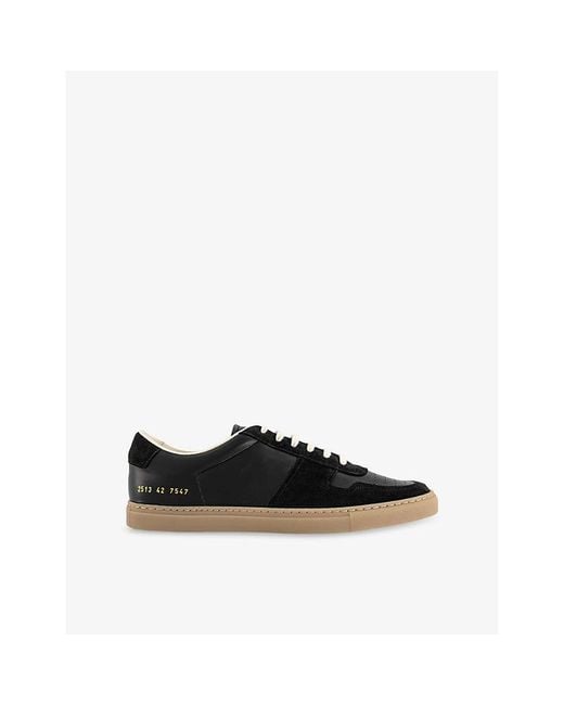 Common Projects Black Bball Slim Gum Sole Leather Trainers for men