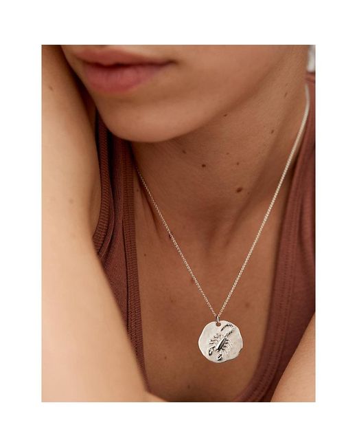 Monica Vinader White Scorpio Zodiac Sterling- Pendant Necklace