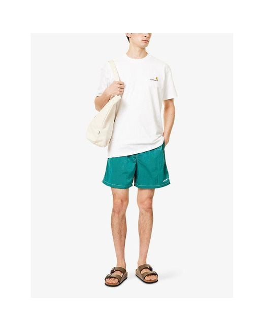 Carhartt Green Canby Two-Slip-Pockets Swim Shorts for men