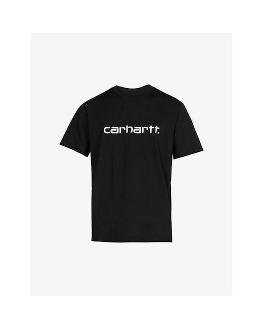 Carhartt Black Script Logo-Print Cotton-Jersey T-Shirt for men