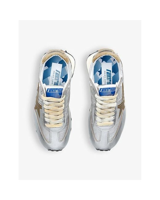 Golden Goose Deluxe Brand White Marathon 70138 Runner Leather And Mesh Low-Top Trainers